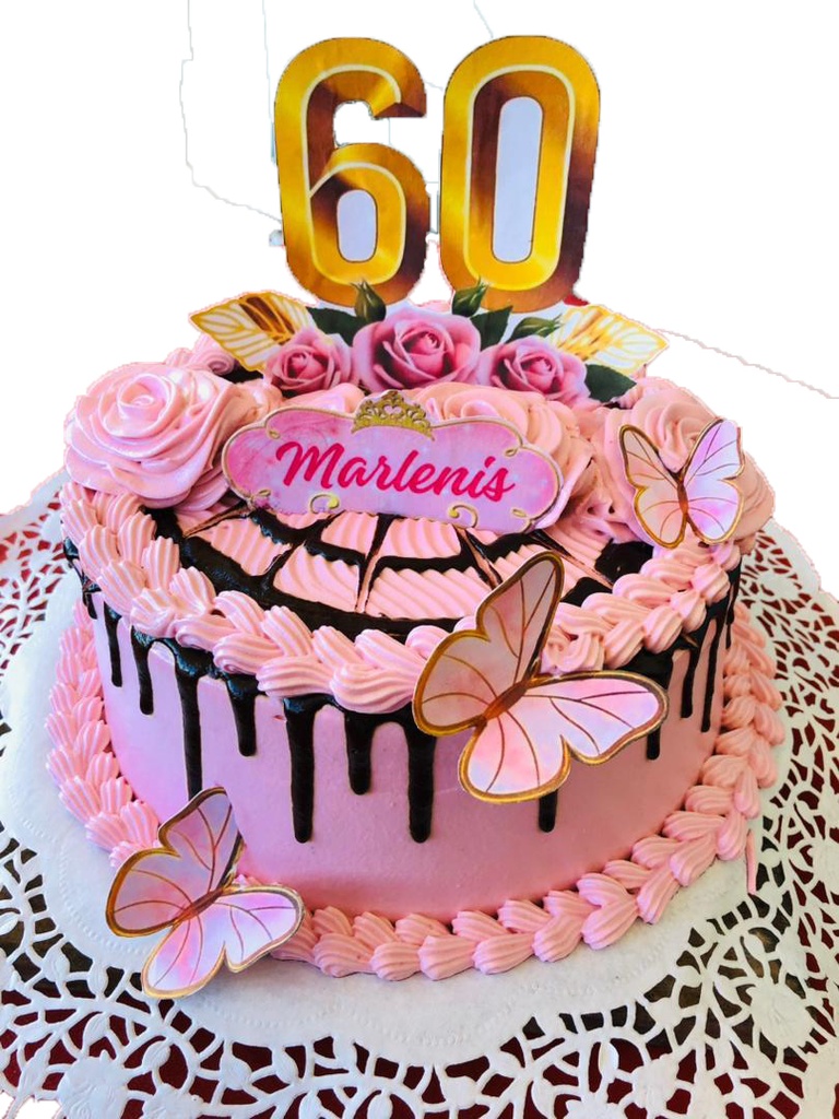 Cake de rosas y mariposas
