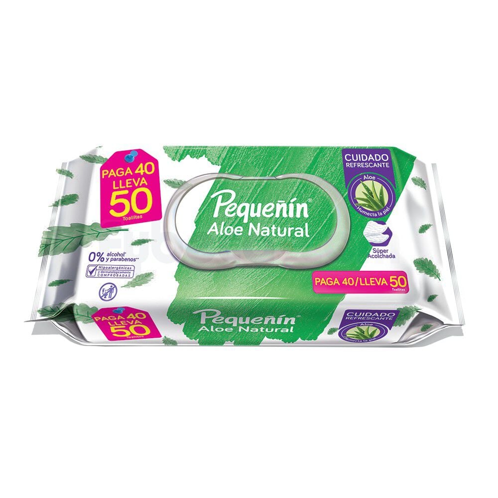 Pañitos Húmedos Pequeñin Aloe Natural x 50 Pañitos