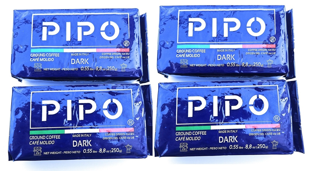 Café negro molido Pipo 250 g / 8.82 oz  (Pack de 4 unidades)
