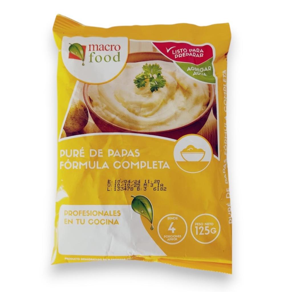 Puré de Papa Formula Completa 125gr Macrofood