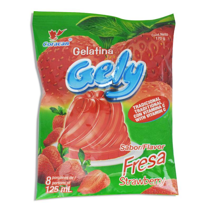 Gelatina de fresa 170 g (Gely)