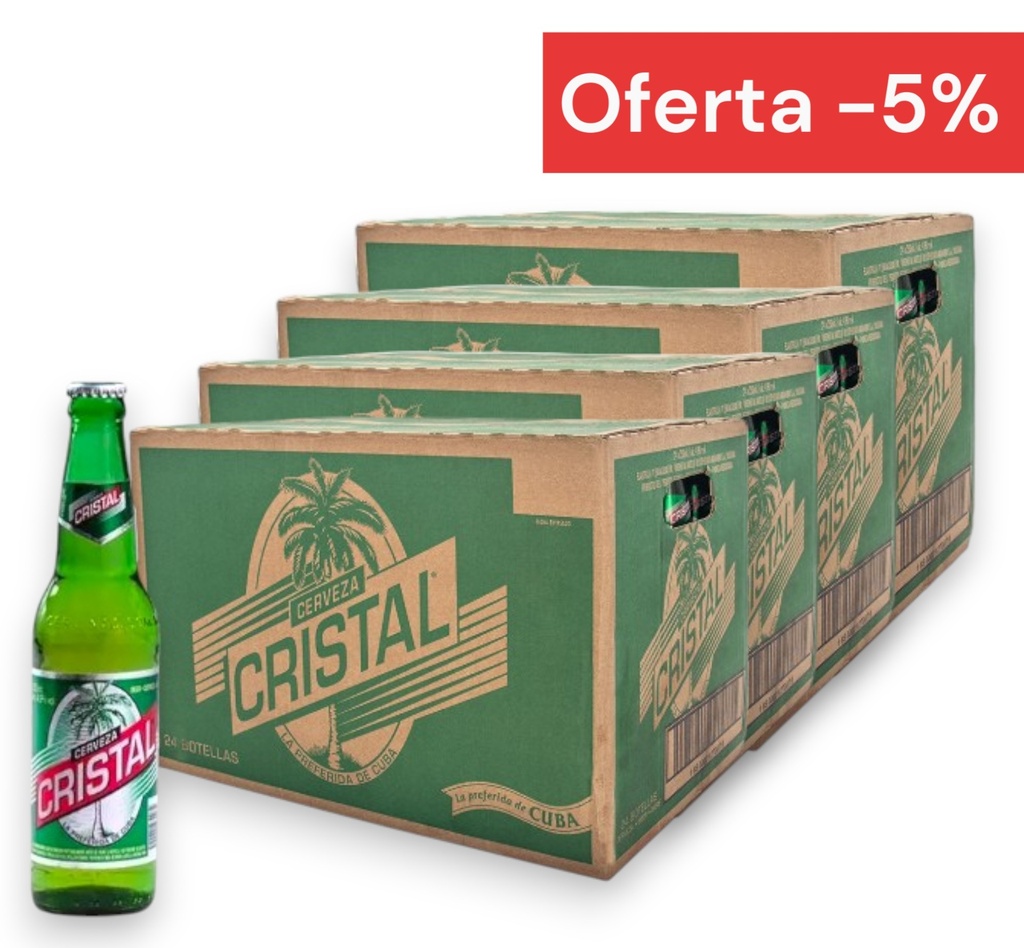 Pack 4 Cajas de Cerveza Cristal (24ud*350ml) Ahorra -5%