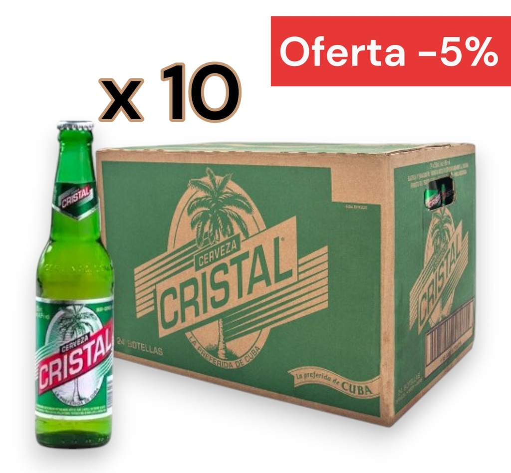 Pack 10 Cajas de Cerveza Cristal (24ud*350ml) Ahorra -5%