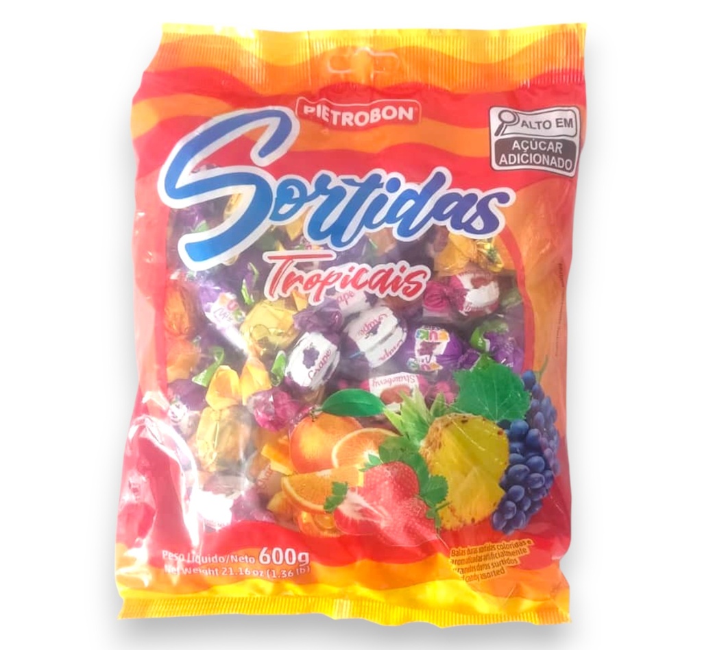 Caramelos duros sabores tropicales surtidos 600g Pietrobon