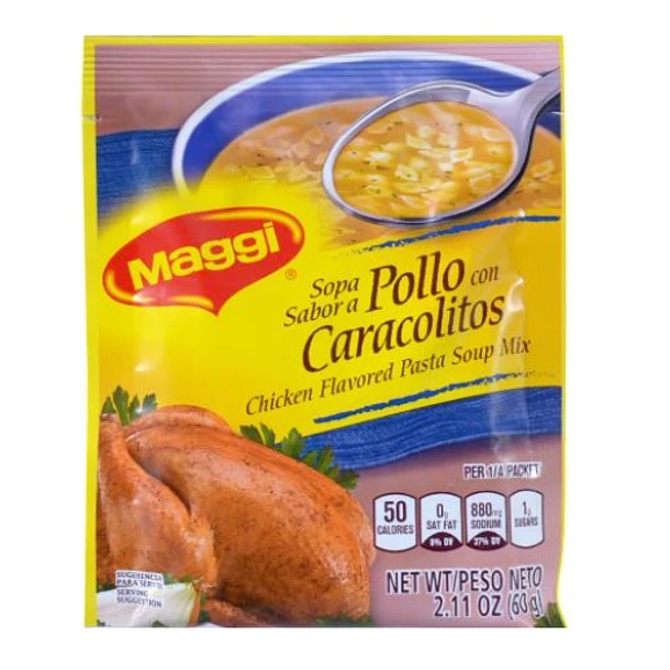 Sopa de Pollo con Caracolitos Maggi 2.11 Oz