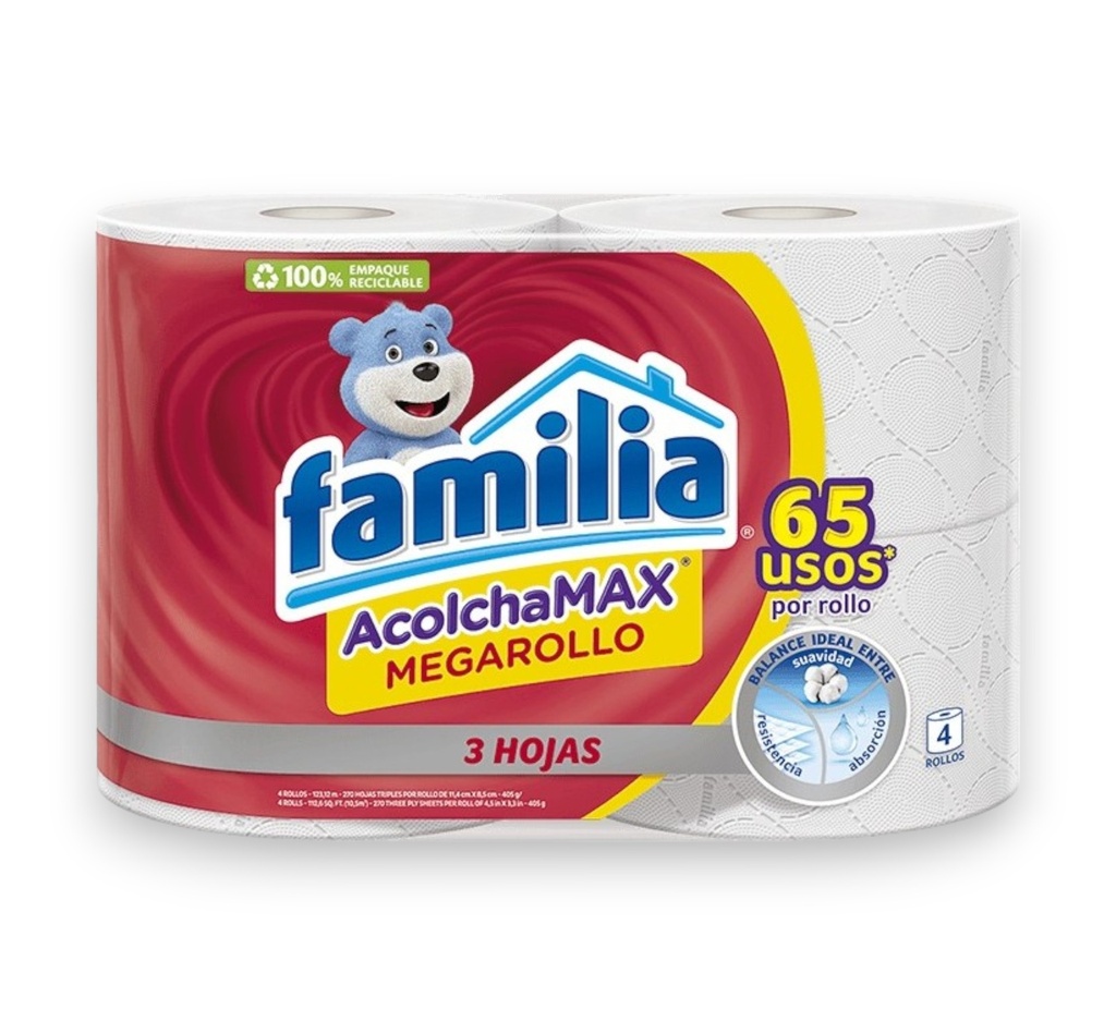 Papel Higienico Familiar Familia (Pack 4 Rollos)