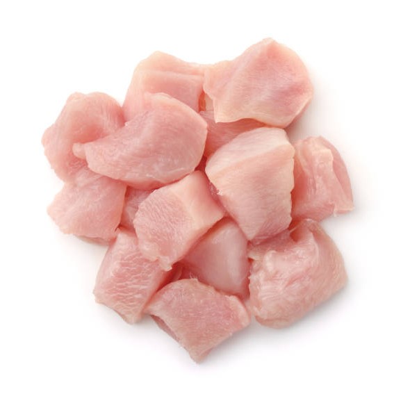 Pechuga de pollo (bolsa 10 Lbs) deshuesada y troceada