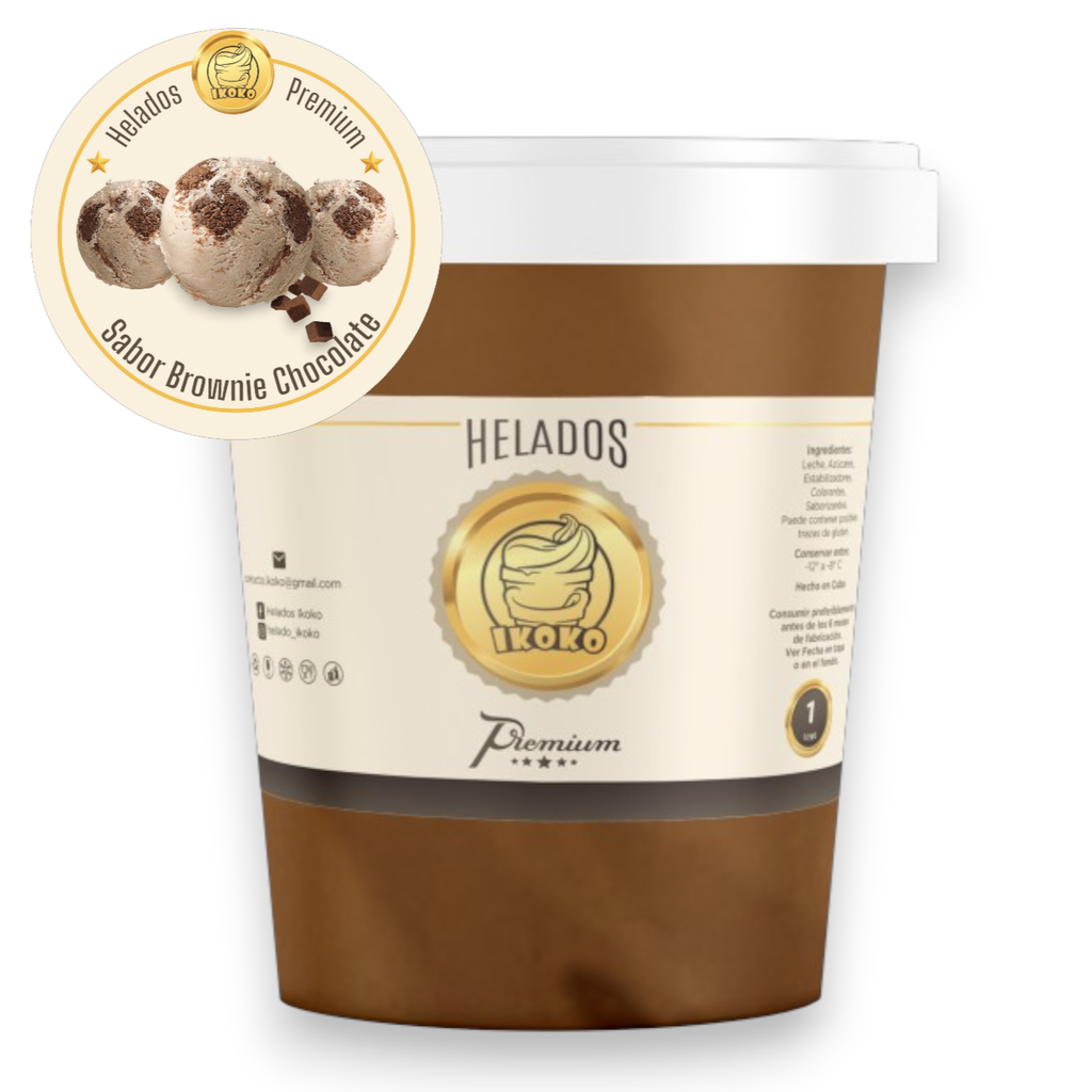 Helado Premium de Brownie Chocolate (1 Lt) IKOKO