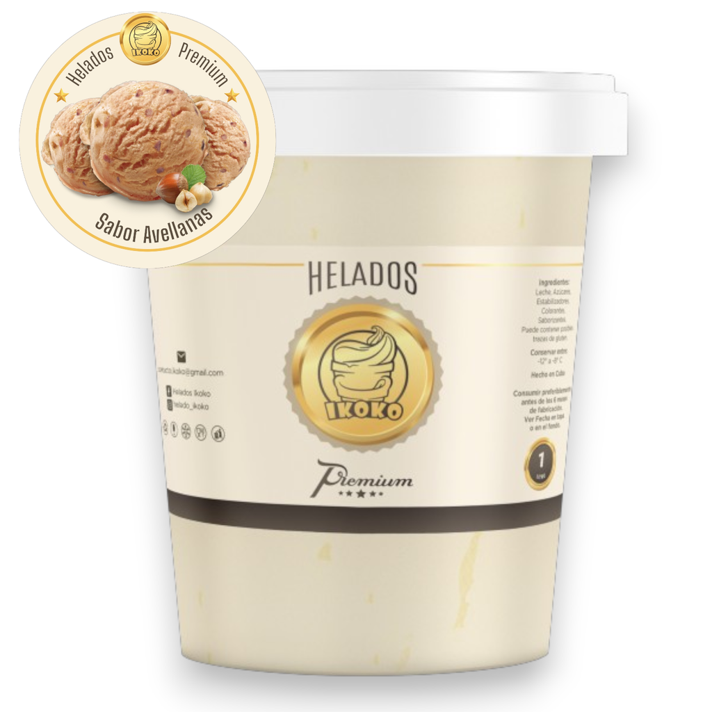 Helado Premium de Avellanas (1 Lt) IKOKO