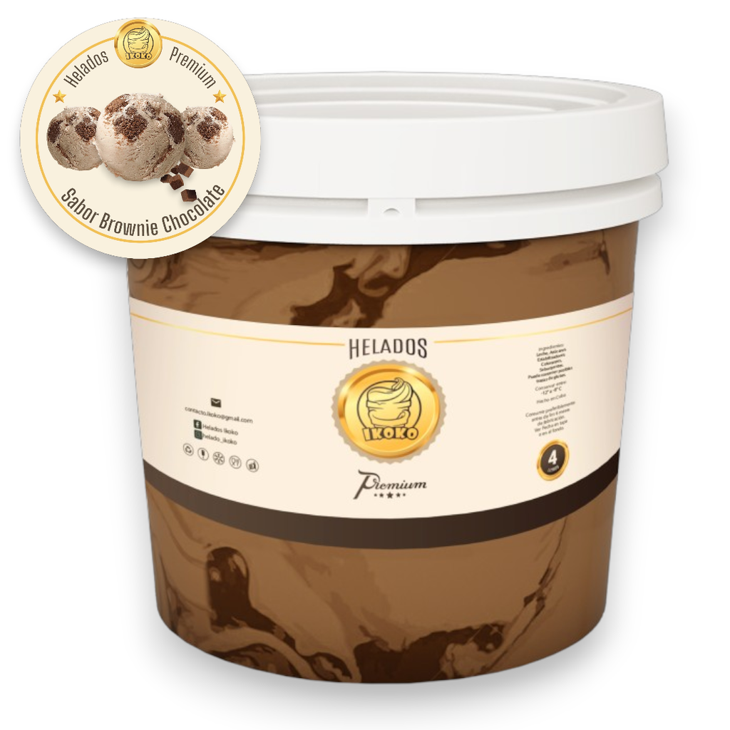 Helado Premium de Brownie Chocolate (4 Lt) IKOKO