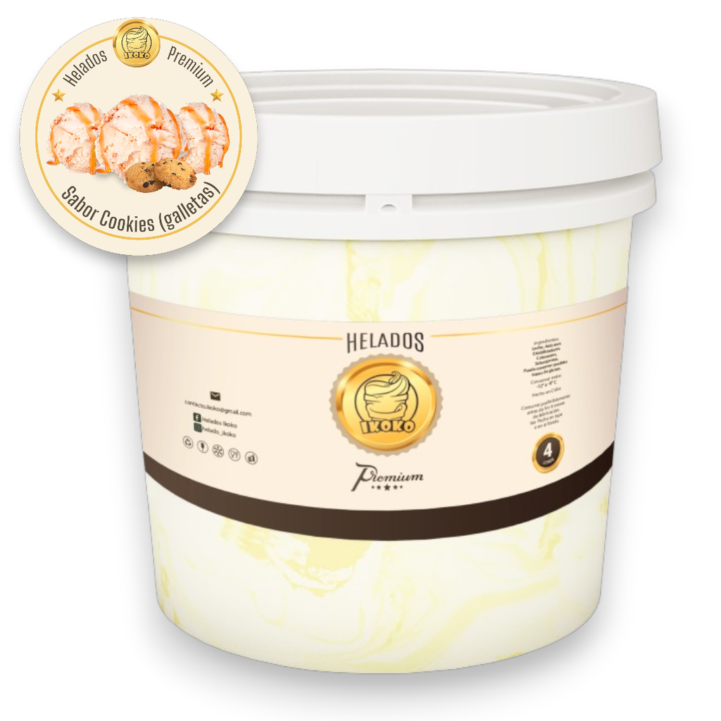 Helado Premium de Cookies (4 Lt) IKOKO