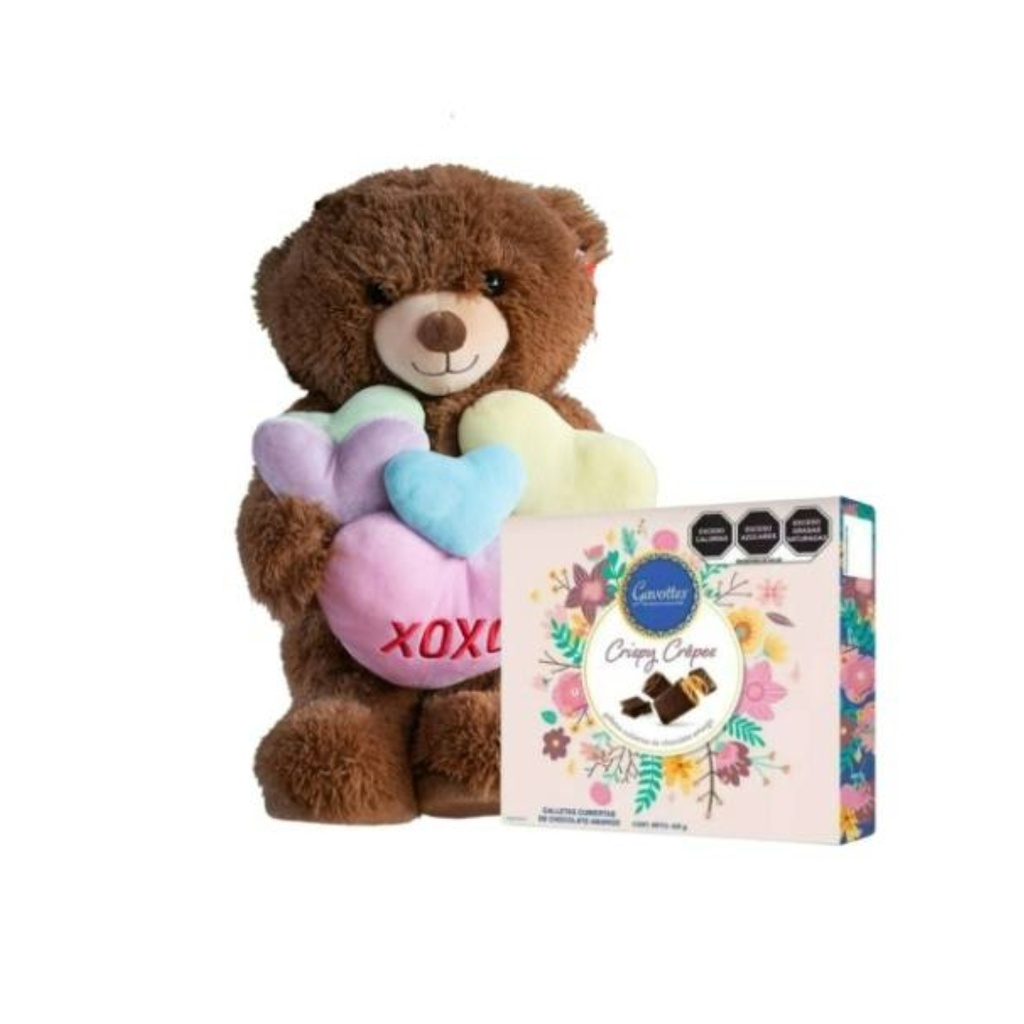 Combo Amoroso: Oso de Corazones y Galletas Gavottes