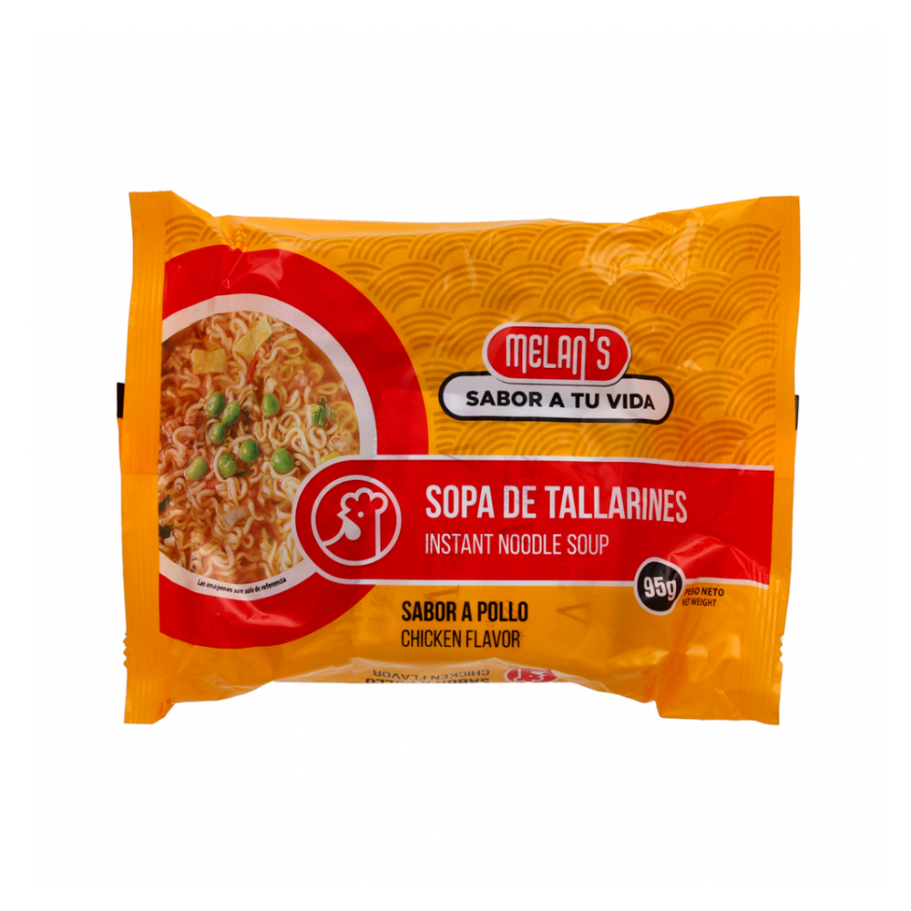 Sopa de tallarines con sabor a pollo (95 gr) Melan's