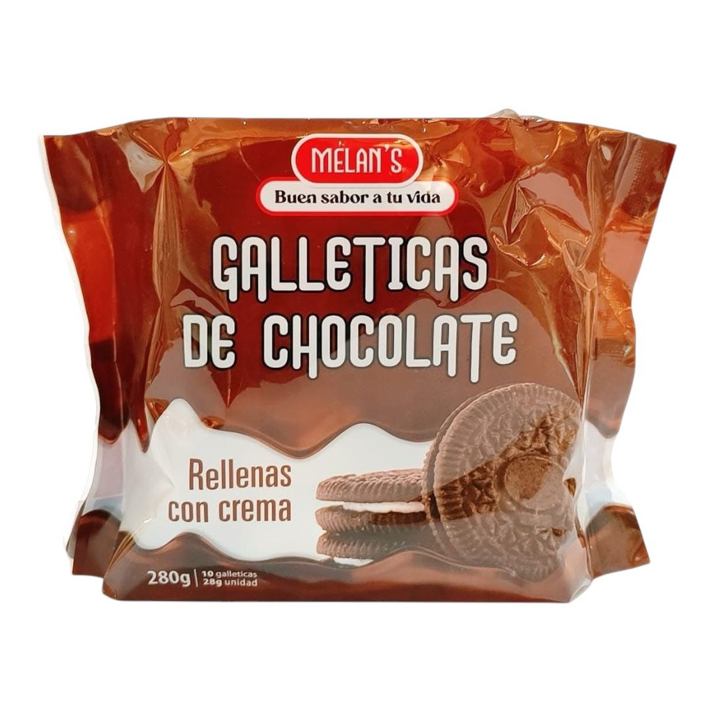 Galletas de chocolate rellenas con crema (280g multipack) Melan's