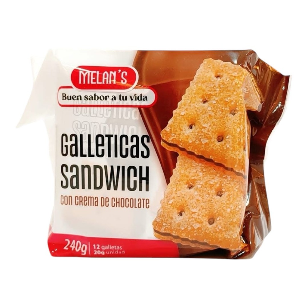 Galletas sandwich con crema de chocolate (240g multipack) Melan's