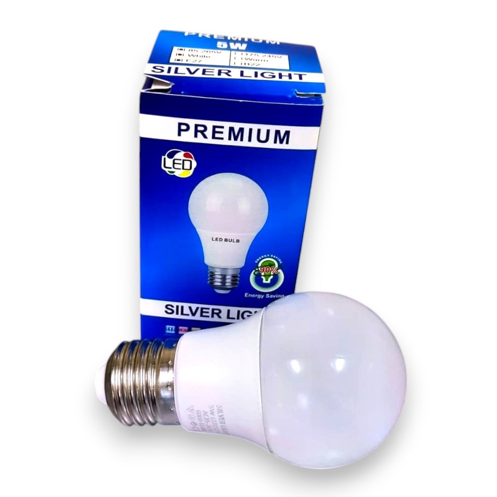 Bombillo LED redondo luz blanca Silver Light 5W