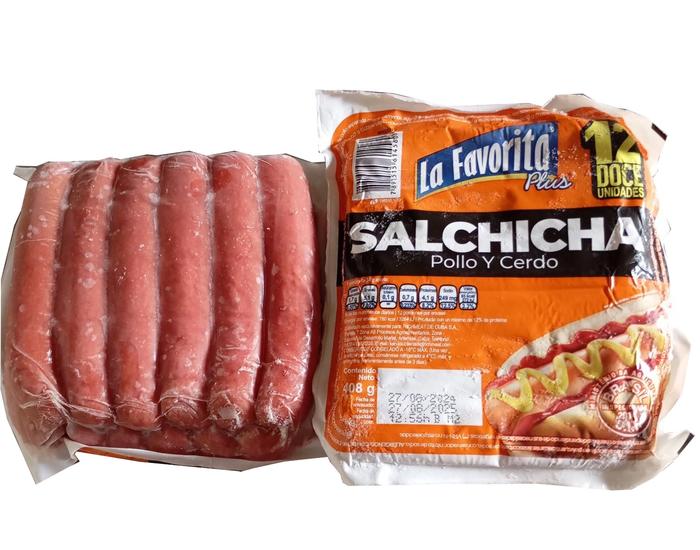 Salchichas de Cerdo y Pollo 408g (12 unidades) La Favorita