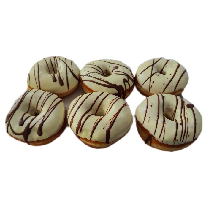 Donas cubiertas de chocolate blanco (6u)