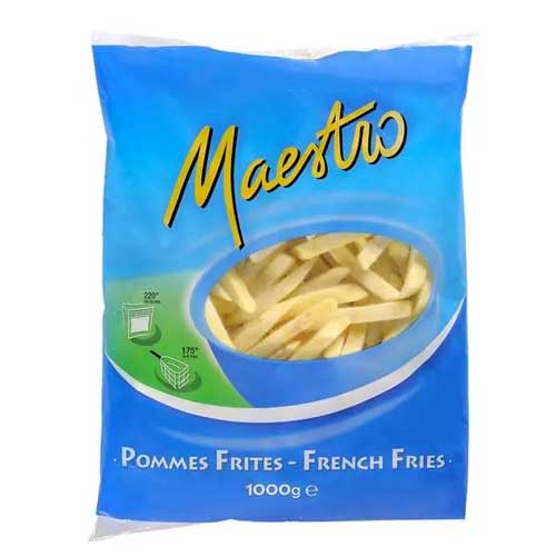 Papas prefritas 10x10mm bolsa 1 kg MAESTRO (congeladas)