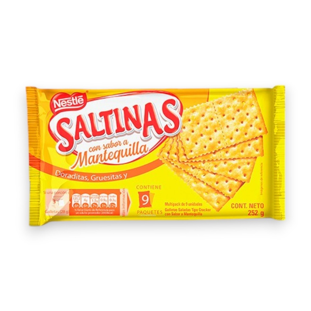 Galletas SALTINAS sabor Mantequilla 252g (9 multi-pack) Nestlé
