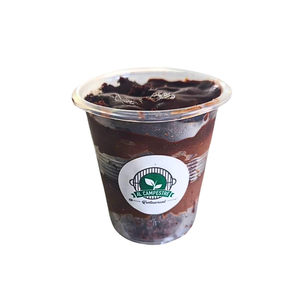 Vaso de Brownies y Crema de Chocolate