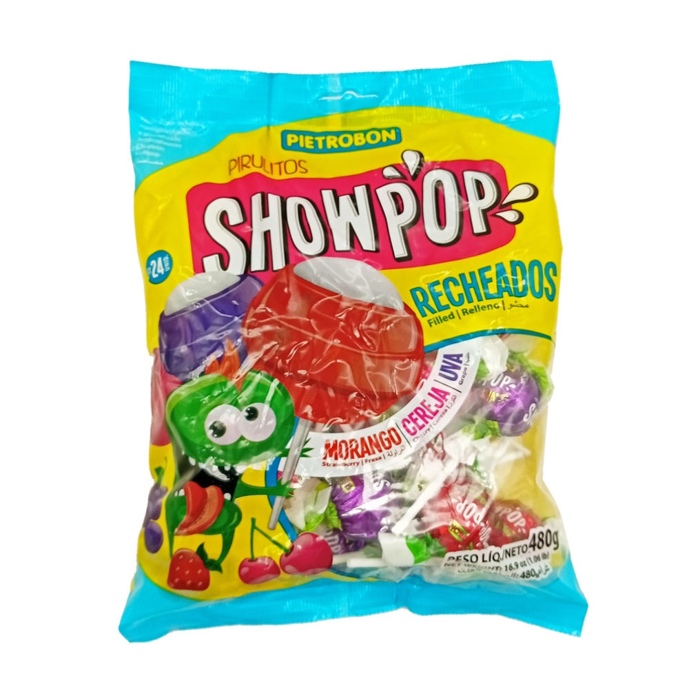 Chupa chupas rellenos sabores varios pack 24u (480g) Pietrobon