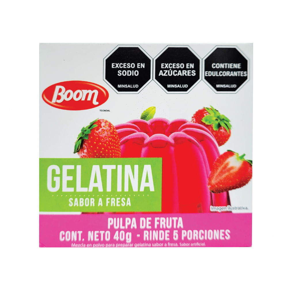 Gelatina de fresa Boom 40g