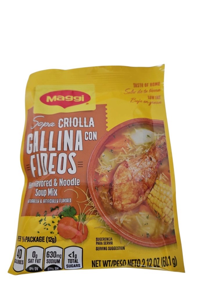 Sopa criolla con sabor a pollo