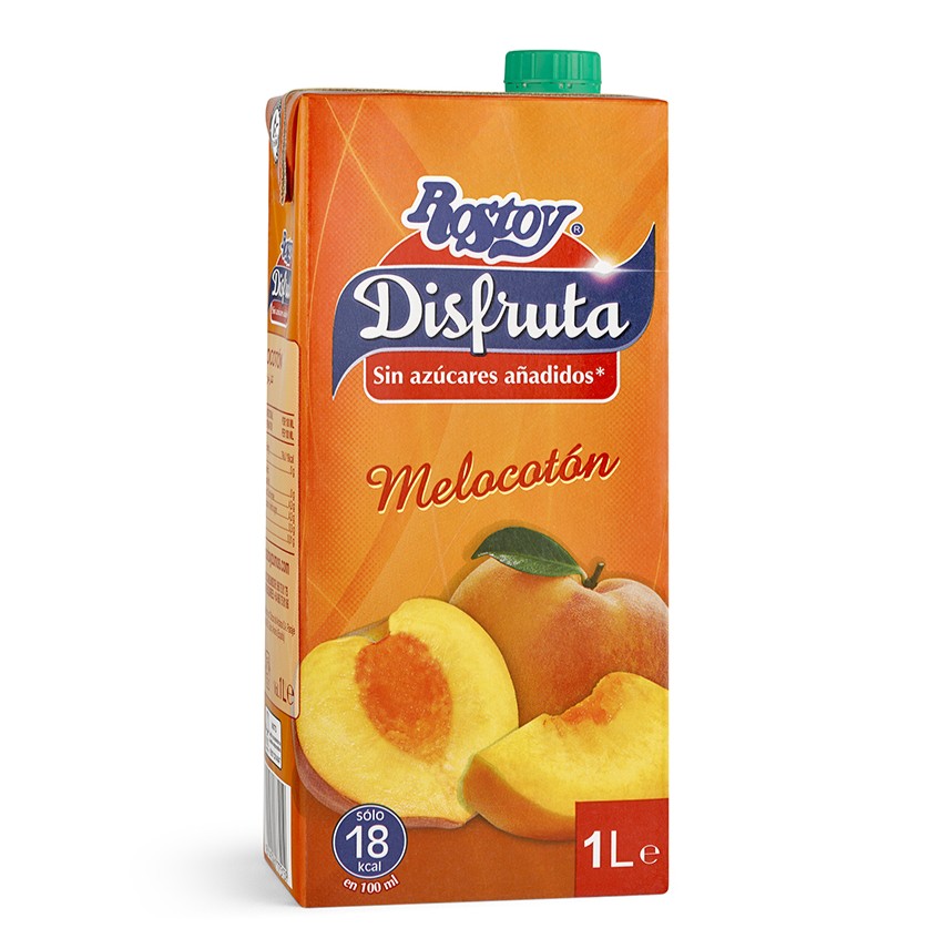 Jugo de Melocotón Disfruta (1 L) Rostoy -sin azúcares añadidos-