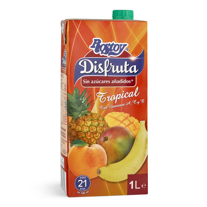 Jugo Tropical Disfruta (1 L) Rostoy -sin azúcares añadidos-