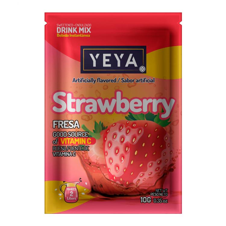 Refresco instantáneo sabor fresa Yeya (10 g) *Rinde 2 litros