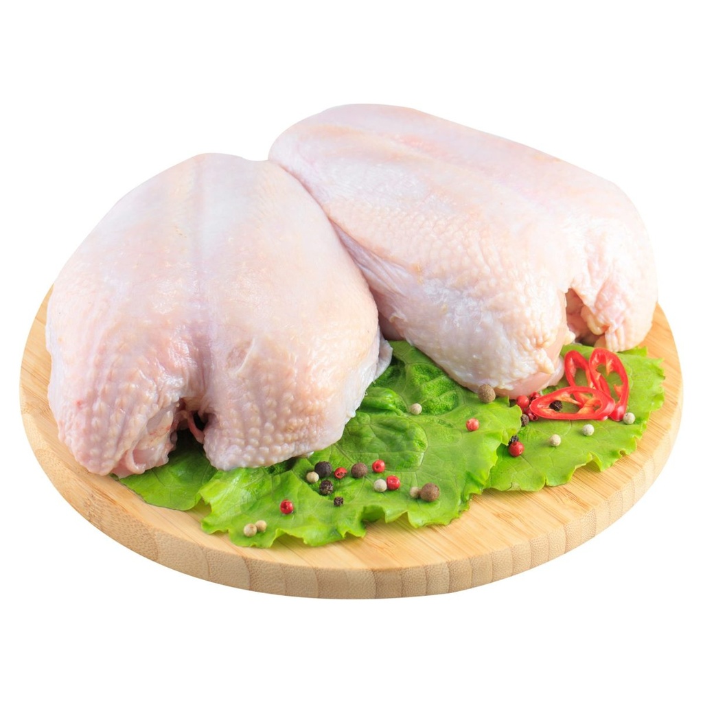 Pechuga de pollo con hueso por libra