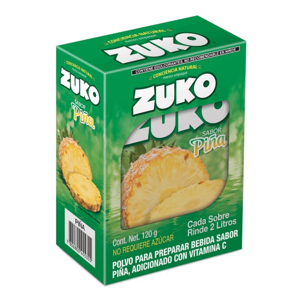 Refresco Instantáneo Zuko Piña (caja de 8 sobres de 2L)