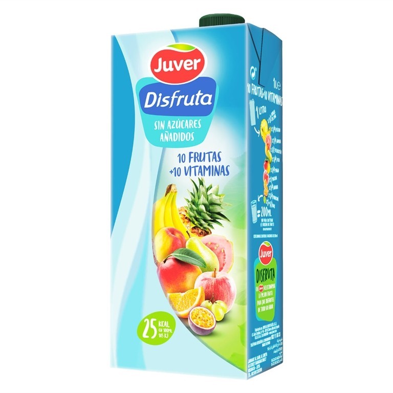 Zumo 10 Frutos + 10 Vitaminas Disfruta (brick 1 Lt)