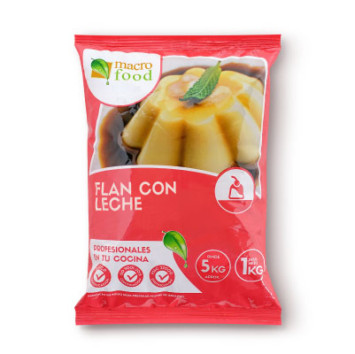Flan con Leche de Chocolate 1kg (rinde 40 porciones)