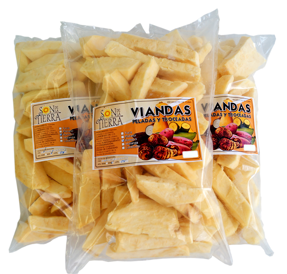 Boniatos pelados y troceados (trozos pequeños) 1kg (2.2Lb)