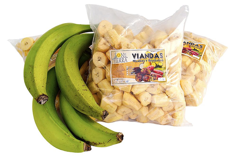 Plátano vianda pelado y troceado (en trozos) 1kg (2.2Lb)