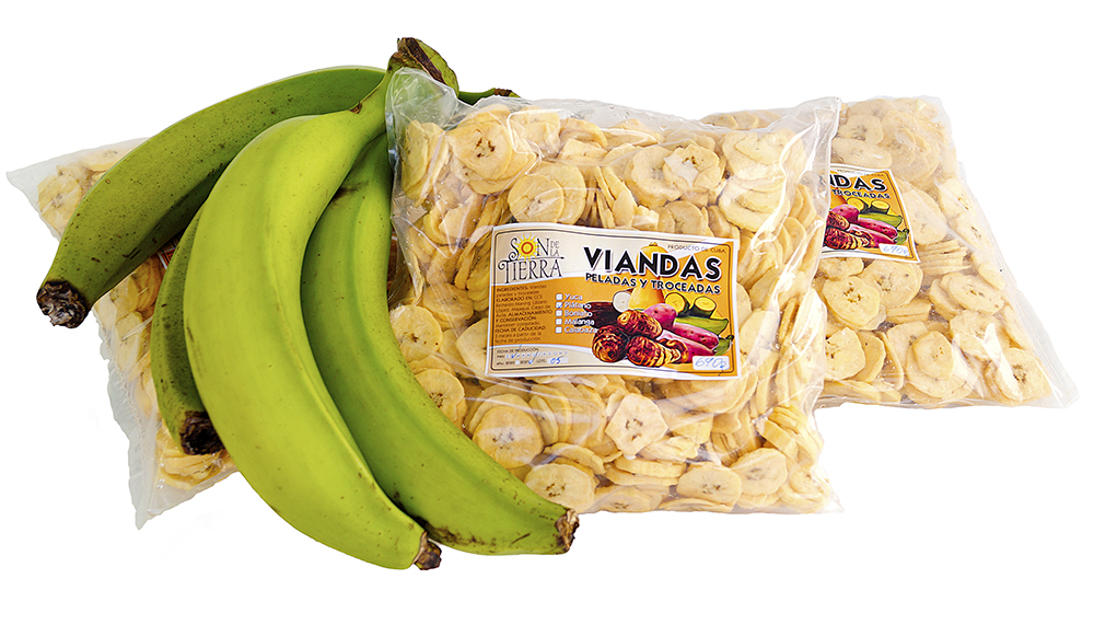 Plátano vianda pelado y troceado (en rodajas) 1kg (2.2Lb)