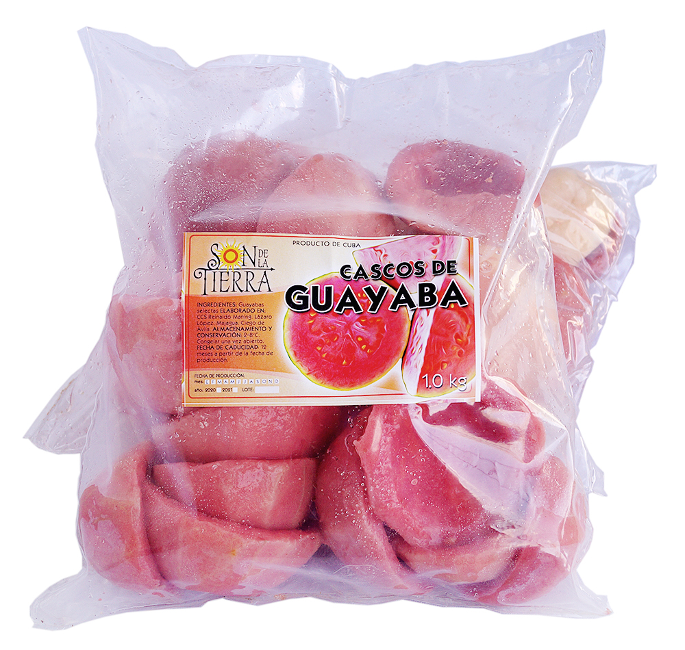 Guayaba pelada y cortada en cascos 1 kg (2.2Lb)