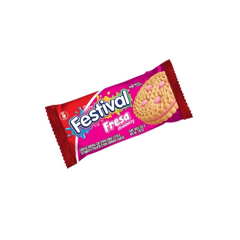 Galletas Festival Fresa (12 PAQS)