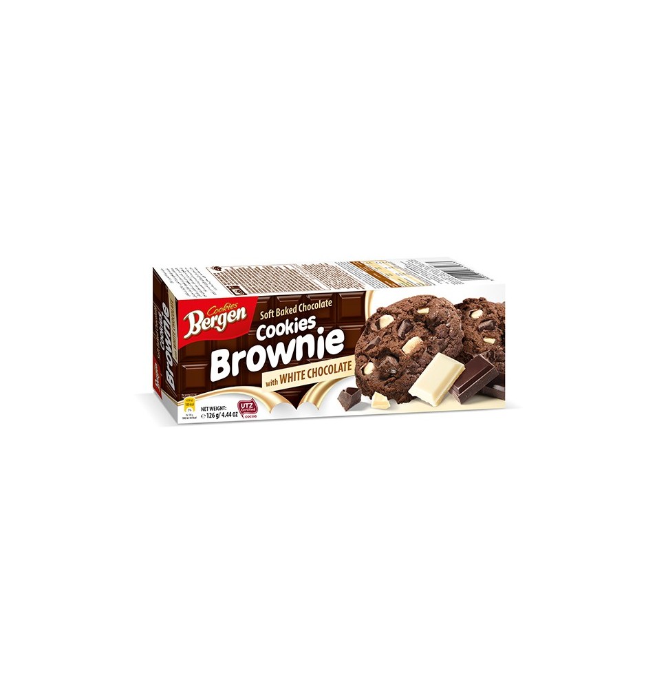 Galletas Bergen Brownie Con Chocolate Blanco 126g