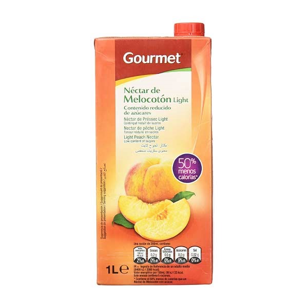 Jugo Néctar Gourmet Melocotón Light Sin Azúcar 1L
