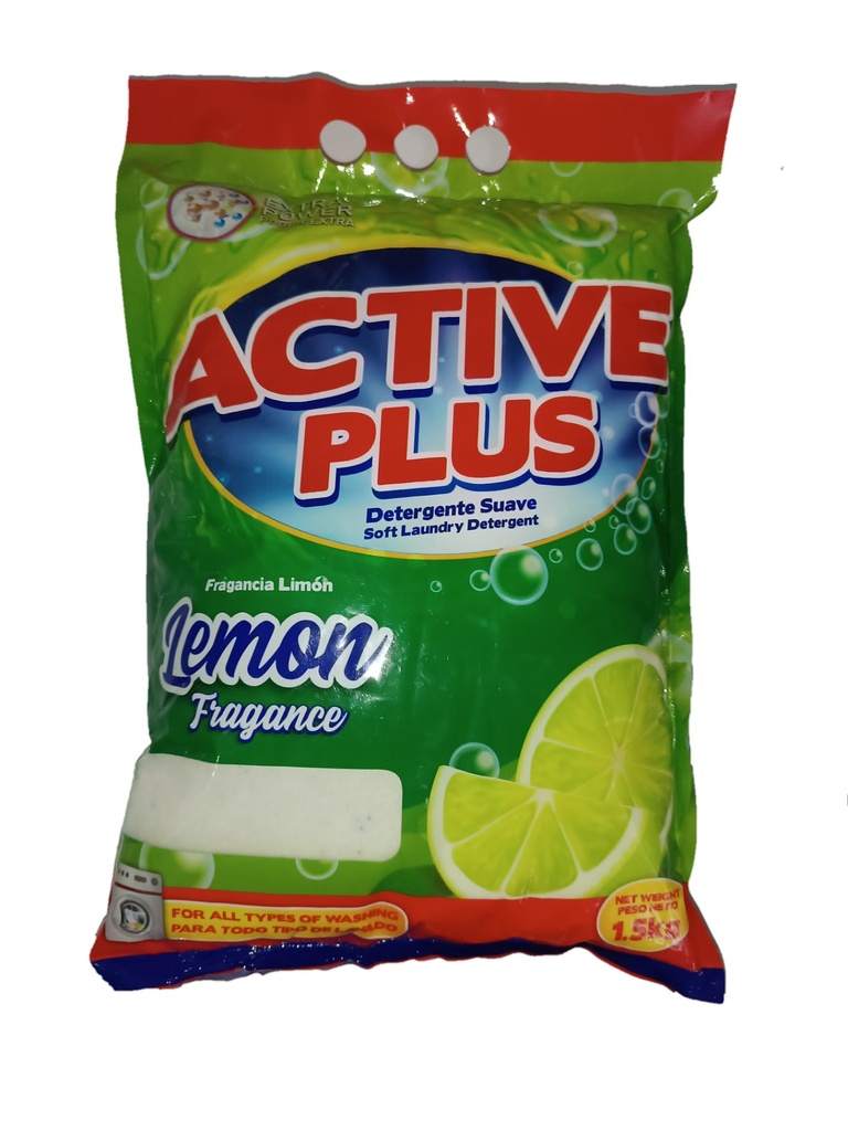 Detergente en polvo Active Plus Limón 1.5 kg