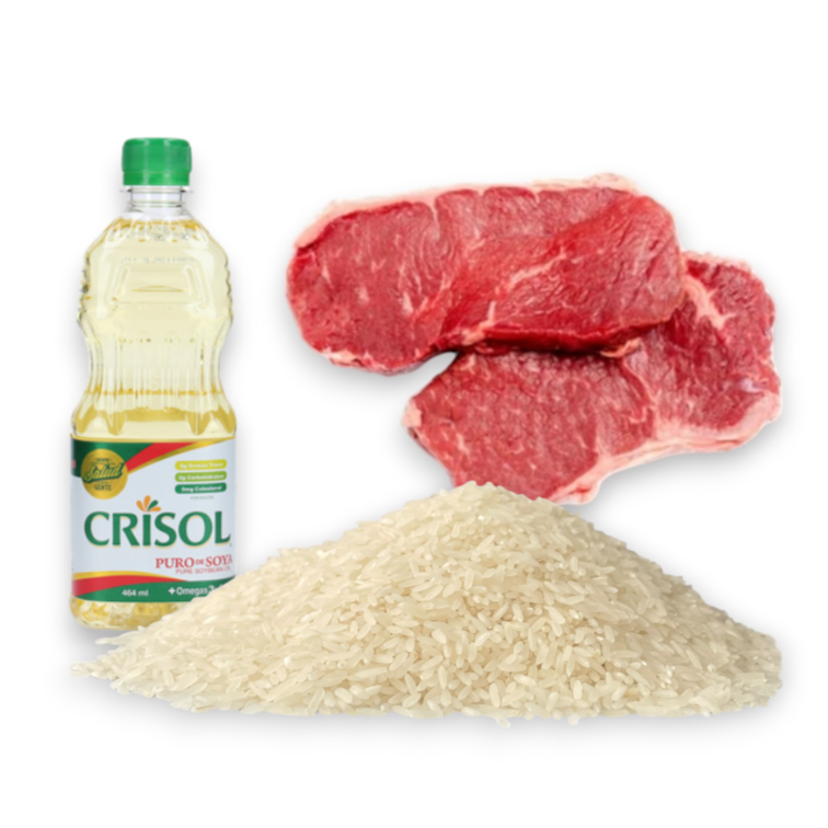 Combo Bistec de res(2lb)+Aceite(430ml)+Arroz importado(5lb)
