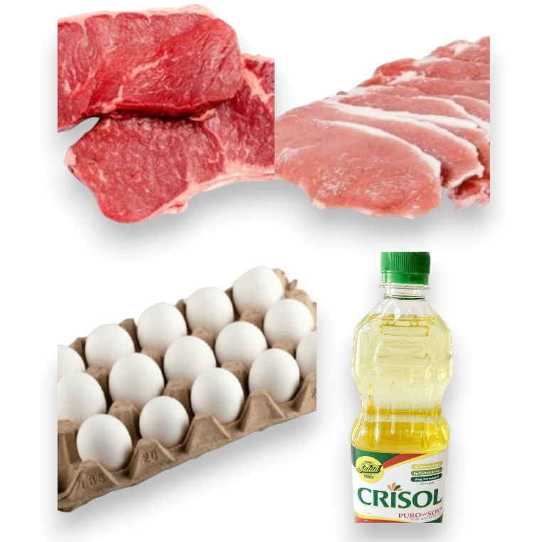 Combo Huevo+Bistec res+Bistec cerdo+Aceite
