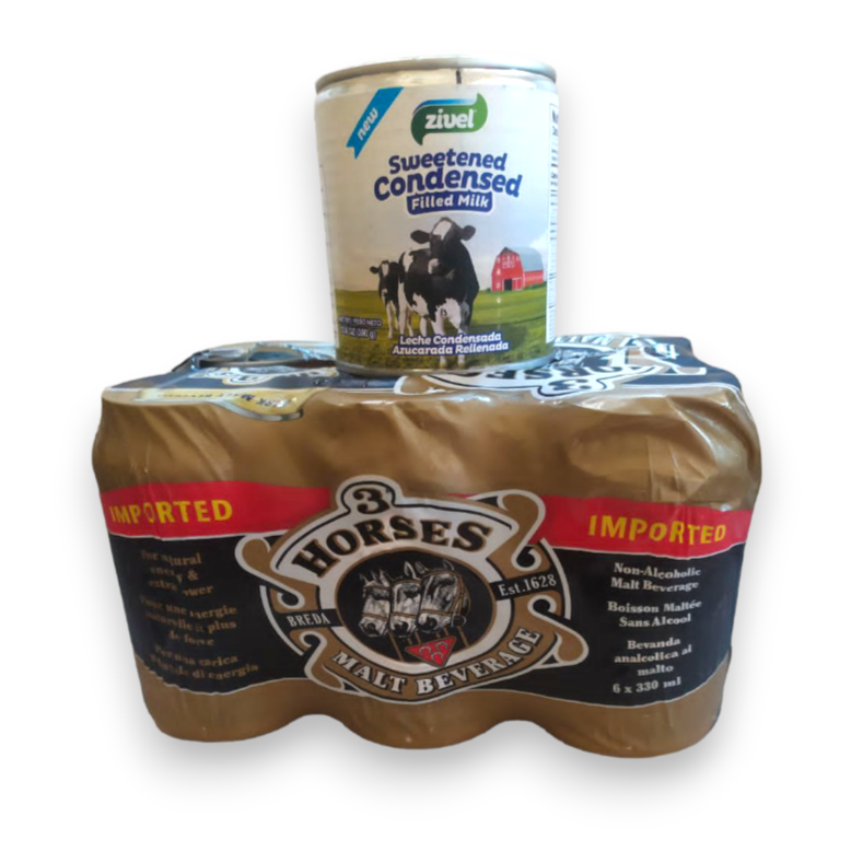 Pack 6 Maltas marca variada + Leche condensada