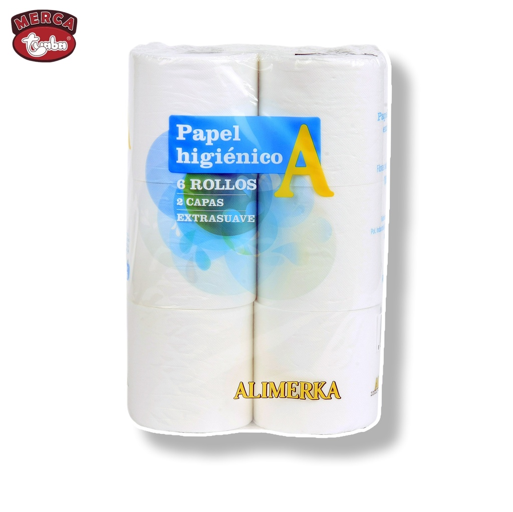 Papel higiénico 2 capas simple ALIMERKA (paq 6 rollos)