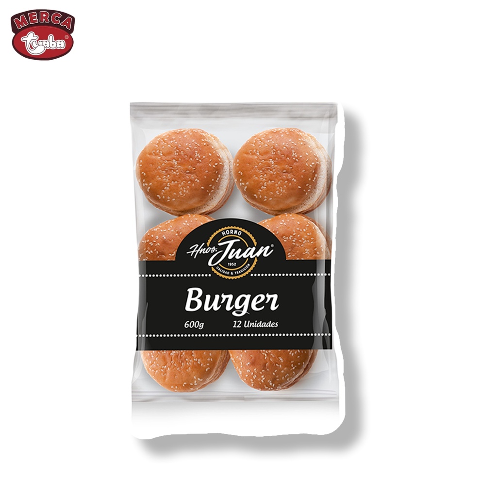 Pan Burguer Congelados HNOS JUAN 12u/Paq (600g)
