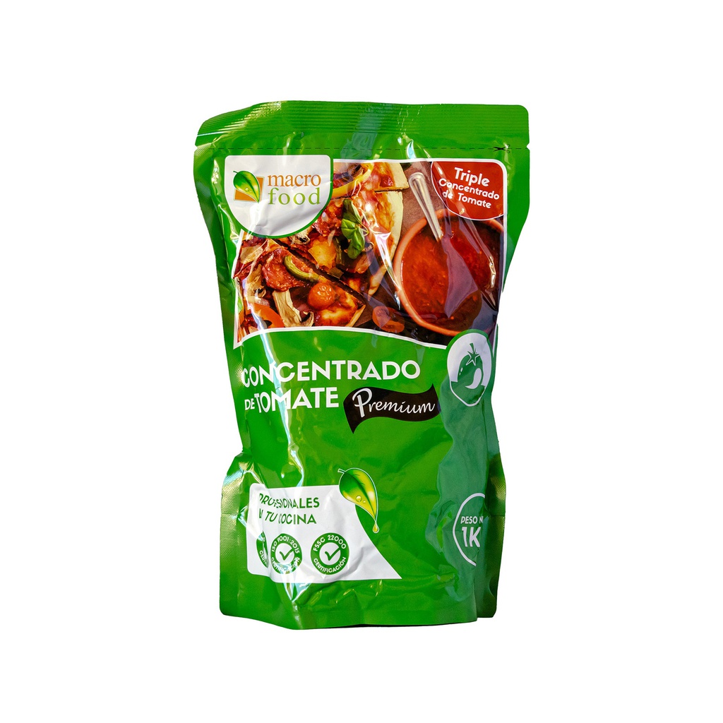 Pasta de Tomate Concentrada Premium (1 Kg / 2.2 Lb) Macrofood