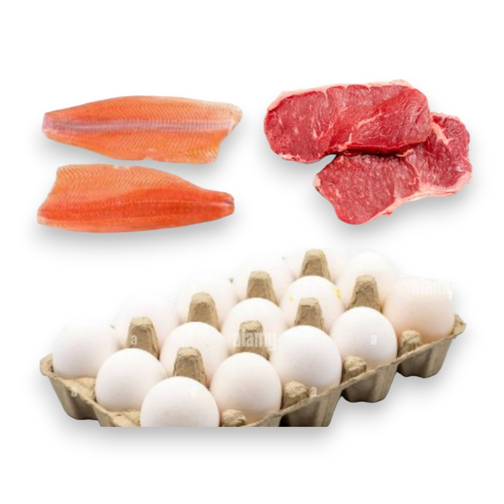 Combo Salmón (2lb)+Bistec res(1lb)+Huevo
